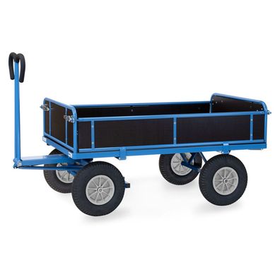 Fetra Handpritschenwagen mit Bordwaenden und Polyurethanbereifung, 1540x840mm Ladefl