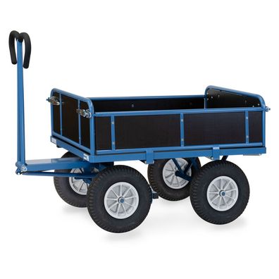 Fetra Handpritschenwagen mit Bordwaenden und Polyurethanbereifung, 1140x740mm Ladefl