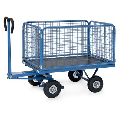 Fetra Handpritschenwagen mit Drahtgitterwaenden und Polyurethanbereifung, 1135x795mm