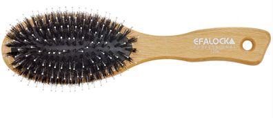 Efalock Pneumatikbürste ERGO FIT 10-reihig oval mit Kugelspitzen helles Holz