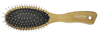 Efalock Draht-Pneumatikbürste ERGO FIT 12-reihig oval mit Kugelspitzen hell