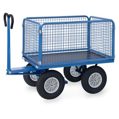Fetra Handpritschenwagen mit Drahtgitterwaenden und Polyurethanbereifung, 1135x795mm