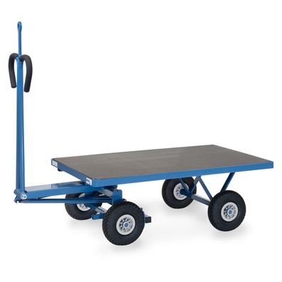 Fetra Handpritschenwagen mit Zugoese und Polyurethanbereifung, 1200x800mm Ladeflaech
