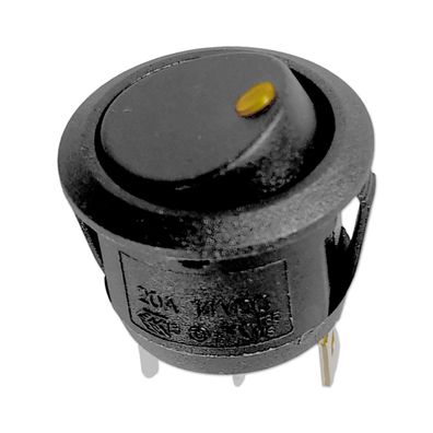 Wippschalter | Rund | 12V | 20A | gelbe LED | Ø20,2mm