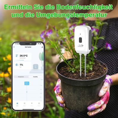 NEU Smarter Bodenfeuchtigkeitsmesser Temperatursensor für Gartenboden Pflanzen