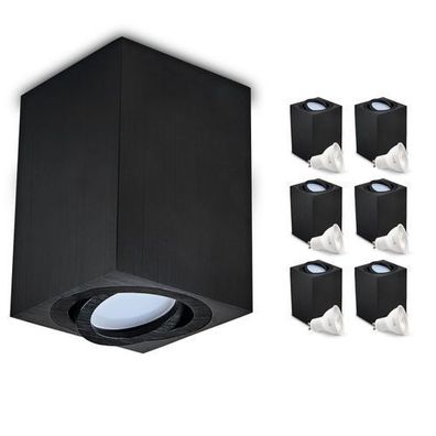Aufbauspot OH37 Deckenleuchte Rechteck Farbe Schwarz Deckenstrahler Aluminium IP20