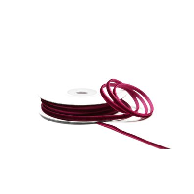 Samtband 3mm x 10m Rolle Weinrot / Bordeaux