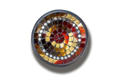 Glas-Mosaik-Schale mit hintermalten Glassteinen, Dekoschale 15 cm versch. Farben