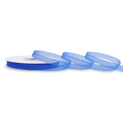 Organzaband 6mm x 25m Rolle Blau
