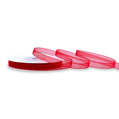 Organzaband 6mm x 25m Rolle Rot