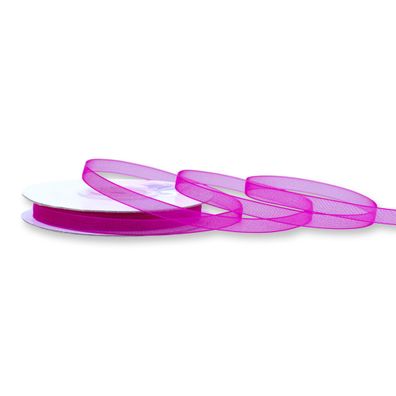 Organzaband 6mm x 25m Rolle Fuchsia