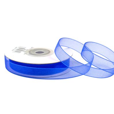 Organzaband 12mm x 25m Rolle Blau