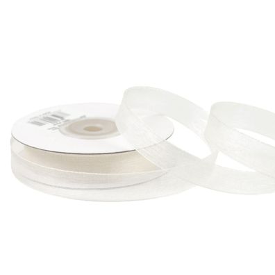 Organzaband 12mm x 25m Rolle Ivory / Elfenbein
