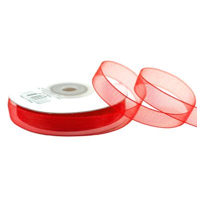 Organzaband 12mm x 25m Rolle Rot