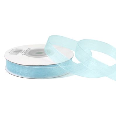 Organzaband 12mm x 25m Rolle Hellblau