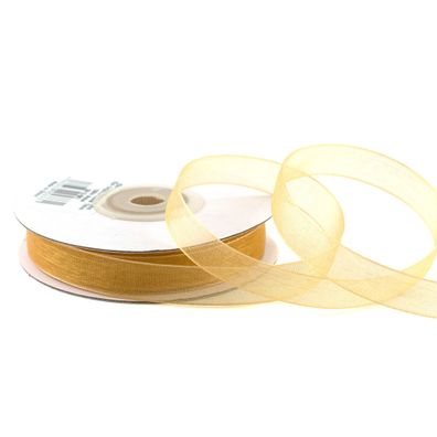 Organzaband 12mm x 25m Rolle Gold