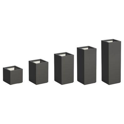 Adezz Pflanzgefäß Carrez mit Boden Fiberglas Pflanzkübel Blumenkübel schwarz