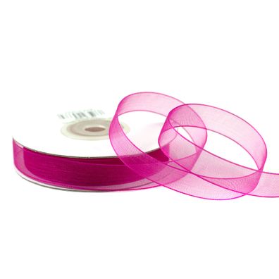Organzaband 12mm x 25m Rolle Fuchsia