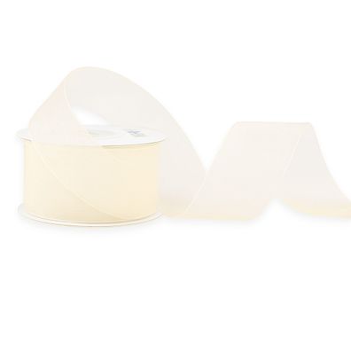 Organzaband 38mm x 25m Rolle Ivory / Elfenbein