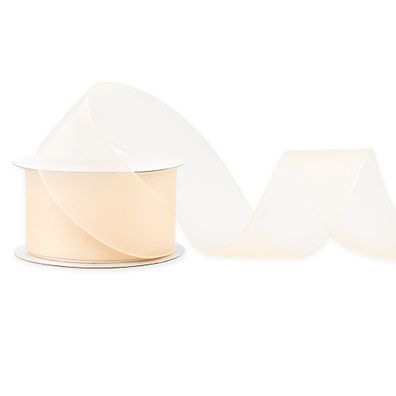 Organzaband 38mm x 25m Rolle Champagner