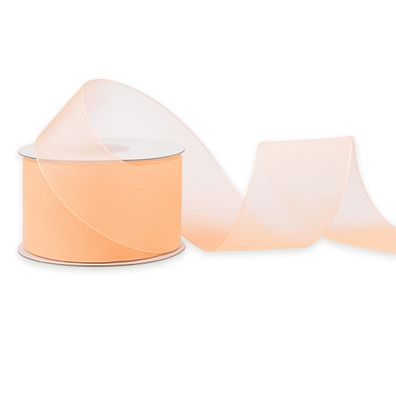 Organzaband 38mm x 25m Rolle Apricot