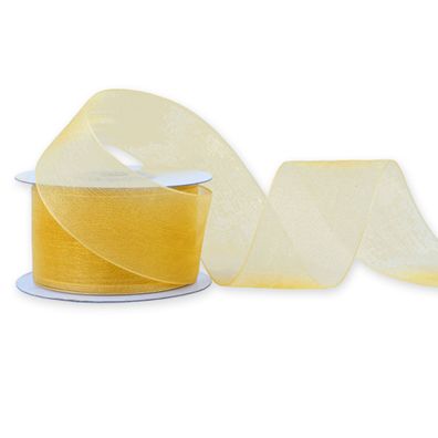 Organzaband 38mm x 25m Rolle Gold