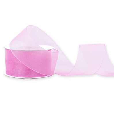 Organzaband 38mm x 25m Rolle Rosa