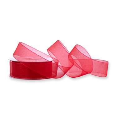 Organzaband 25mm x 25m Rolle Rot