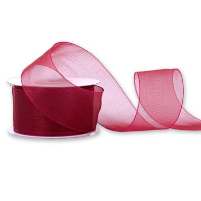 Organzaband 38mm x 25m Rolle Bordeaux