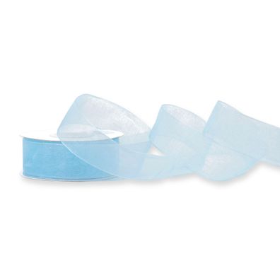 Organzaband 25mm x 25m Rolle Hellblau