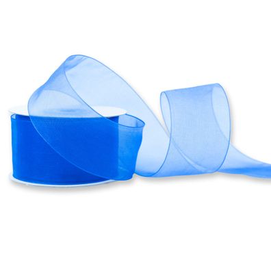 Organzaband 38mm x 25m Rolle Blau