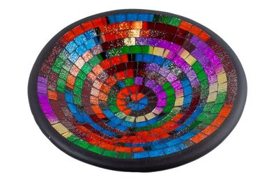 Glas-Mosaik-Schale, Deko-Schale mit 29 cm Durchmesser, verschiedene Farben
