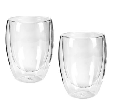 Axentia Cappuccino-Glas 2er-Set 300 ml Trinkgläser isoliert Trinkglas Teeglas