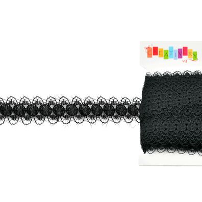 Spitzenband 15mm x 10m Schwarz
