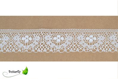 Spitzenband 40mm sehr fein 10m Weiß