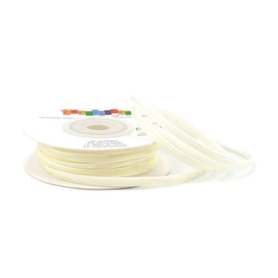 Samtband 3mm x 10m Rolle Ivory / Elfenbein