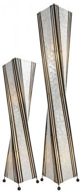 Deko-Leuchte KOMANG, hohe Stehlampe aus Natur-Material, gedrehte Form, 100 oder 150cm