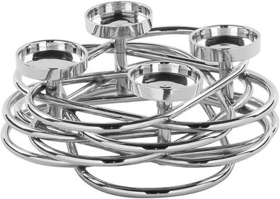 Fink DUPLEX, Leuchter, 4-flammig, Edelstahl , vernickelt, silberfarben, L. 26 cm,