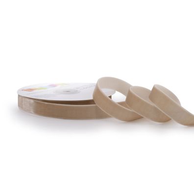 Samtband 16mm x 10m Rolle Sand Beige