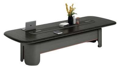 Modern Konferenztisch Elegantes Design Schwarze Tischplatte Große Arbeitsfläche