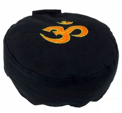 Meditationskissen Om, Dinkelfüllung, robuster Bezug, Sitzkissen, Ø ca. 25 cm