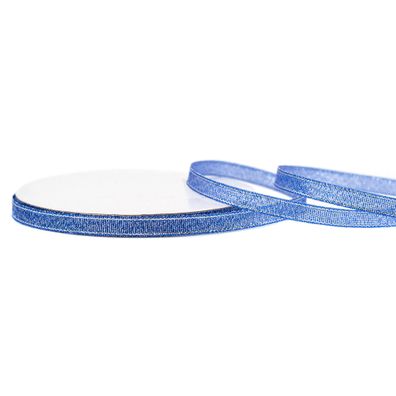 Glitzerband 6mm x 32m Roll Blau / Silber