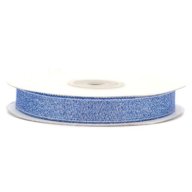 Glitzerband 12mm x 32m Rolle Blau / Silber