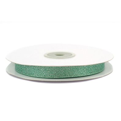 Glitzerband 12mm x 32m Rolle Mint / Silber