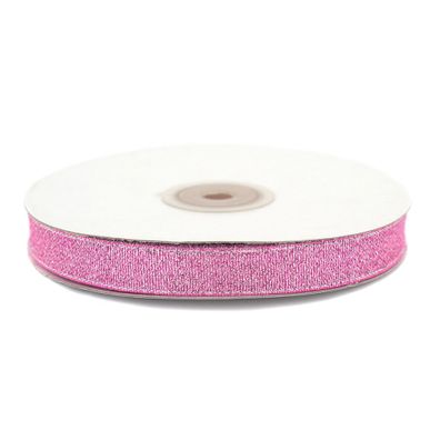 Glitzerband 12mm x 32m Rolle Rosa / Silber