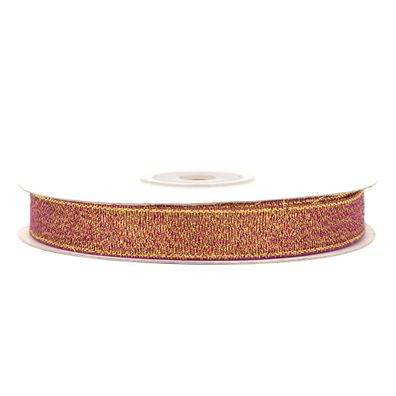 Glitzerband 12mm x 32m Rolle Rot / Gold