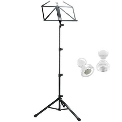 K-M 10810 Notenpult aus Stahl Schwarz mit 2 Magneten