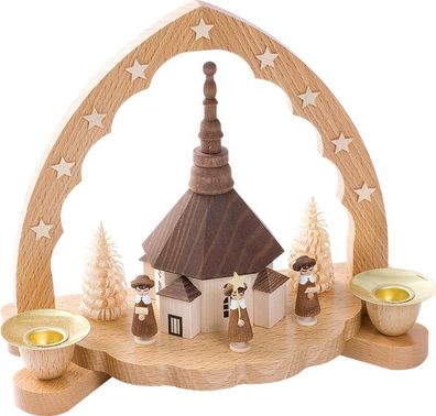 Richard Glaesser Kerzenhalter Seiffener Kirche mit Kurrende aus Seiffen im Erzgebirge