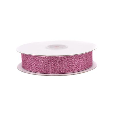 Glitzerband 25mm x 32m Rolle Pink / Silber