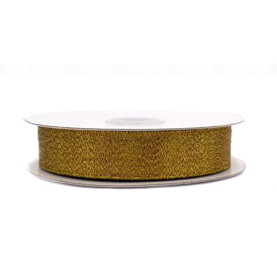 Glitzerband 25mm x 32m Rolle Braun / Gold
